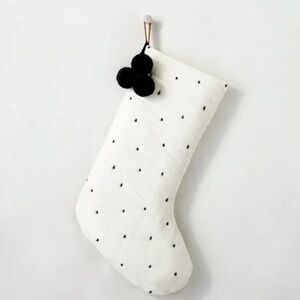 Hearth & Hand Rustic Star Stocking in Black and Sour Cream